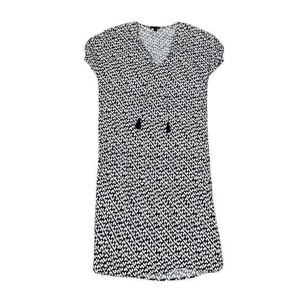 J. Crew Dresses & Skirts - J Crew Navy and White Patterned Maxi Tunic Style Lightweight Swim Coverup Sz S